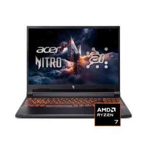 Acer Nitro V 16 Inches WUXGA  IPS 180Hz Gaming Laptop AI PC AMD Ryzen 5 240 Processor NVIDIAGeForce RTX™ 5050 8GB GDDR7 VRAM 16GB RAM 512GB SSD WIN 11 Obsidian Black ANV16-42-R309
