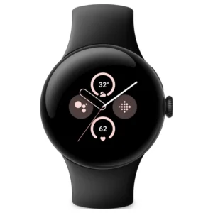 Google Pixel Watch 2 Wi-Fi 1.2" Screen Heart Rate Tracking Stress Management Safety Features Android Smartwatch Matte Black Aluminum Case Obsidian Active Band