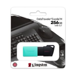 MEMORIA USB 256GB KINGSTON 3.2 GEN 1 DATA TRAVELER DTXM/256GB NEGRO / TURQUESA