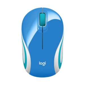 Logitech Wireless Mini Mouse M187 Ultra Portable,1000 DPI Optical Tracking, 3-Buttons, PC/Mac/Laptop - Palace Blue