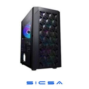 CASE GAMING RGB EAGLE WARRIOR CG06AKRA001C MINI TOWER CON VIDRIO LATERAL Y MALLA FRONTAL NEGRO