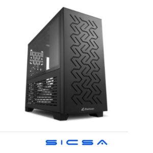 CASE SHARKOON MS-Z1000 MINI TOWER 1 VENTILADOR DE 80MM Y 3 DE 120MM CON VIDRIO LATERAL Y MALLA FRONTAL 4044951035090 NEGRO