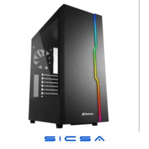 CASE GAMING RGB SHARKOON SLIDER MID TOWER VENTILADOR 1 DE 120MM CON VIDRIO LATERAL Y MALLA BK4044951029846 NEGRO
