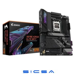 TARJETA MADRE ATX GIGABYTE X870 AORUS ELITE WIFI7 AM5 DDR5 NEGRO