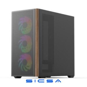 CASE GAMING RGB AEROCOOL D301A MINI TOWER VENTILADORES 4 DE 120MM CON VIDRIO LATERAL Y MALLA FRONTAL D301A-G-BK-V2 NEGRO