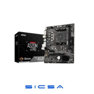 TARJETA MADRE MSI A520M-A PRO AM4 MICRO-ATX DDR4 911-7C96-034 NEGRO