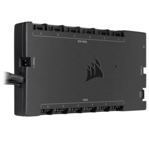 CORSAIR iCUE COMMANDER CORE XT, controlador digital de iluminación RGB y velocidad de ventiladores (Hasta 6 ventiladores PWM y 264 LEDs RGB, Modo cero RPM, Monitoreo temperatura) Negro