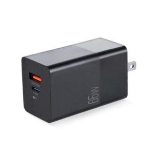 CARGADOR ARGOM FAST CHARGE DE PARED USB DUAL PD VOLTA P6 PLEGABLE TYPE-C+USB 65W ARG-AC-0124BK